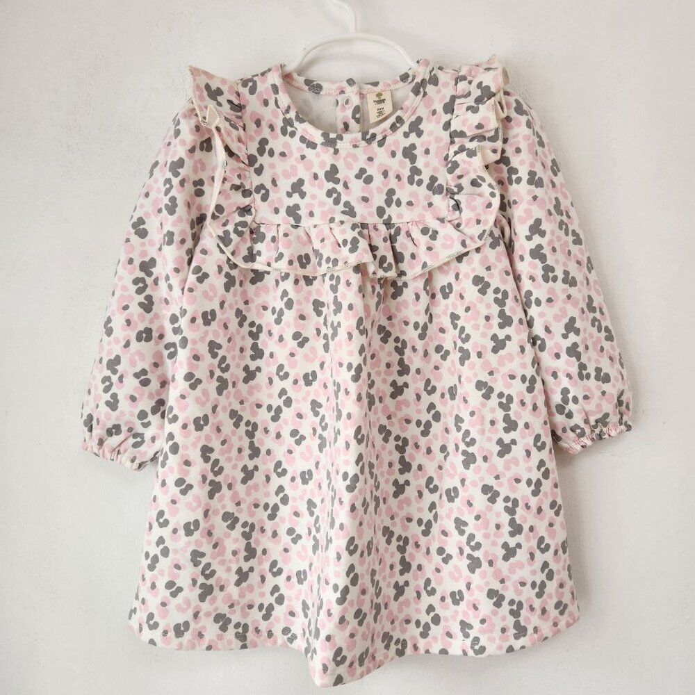 NWOT Tucker & Tate Pink Grey Ruffle Dress Casual Comfy Toddler Girls 24 Month